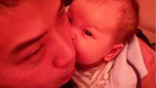 Timothy Looks for Nourishment and Ends up Sucking On Dad's Face (2-8-13)