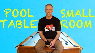 A remote control sliding pool table on rails.