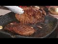 طريقة عمل ستيك اللحم مع صوص المشروم افضل من المطاعم Ribeye Steak من برونزي 
