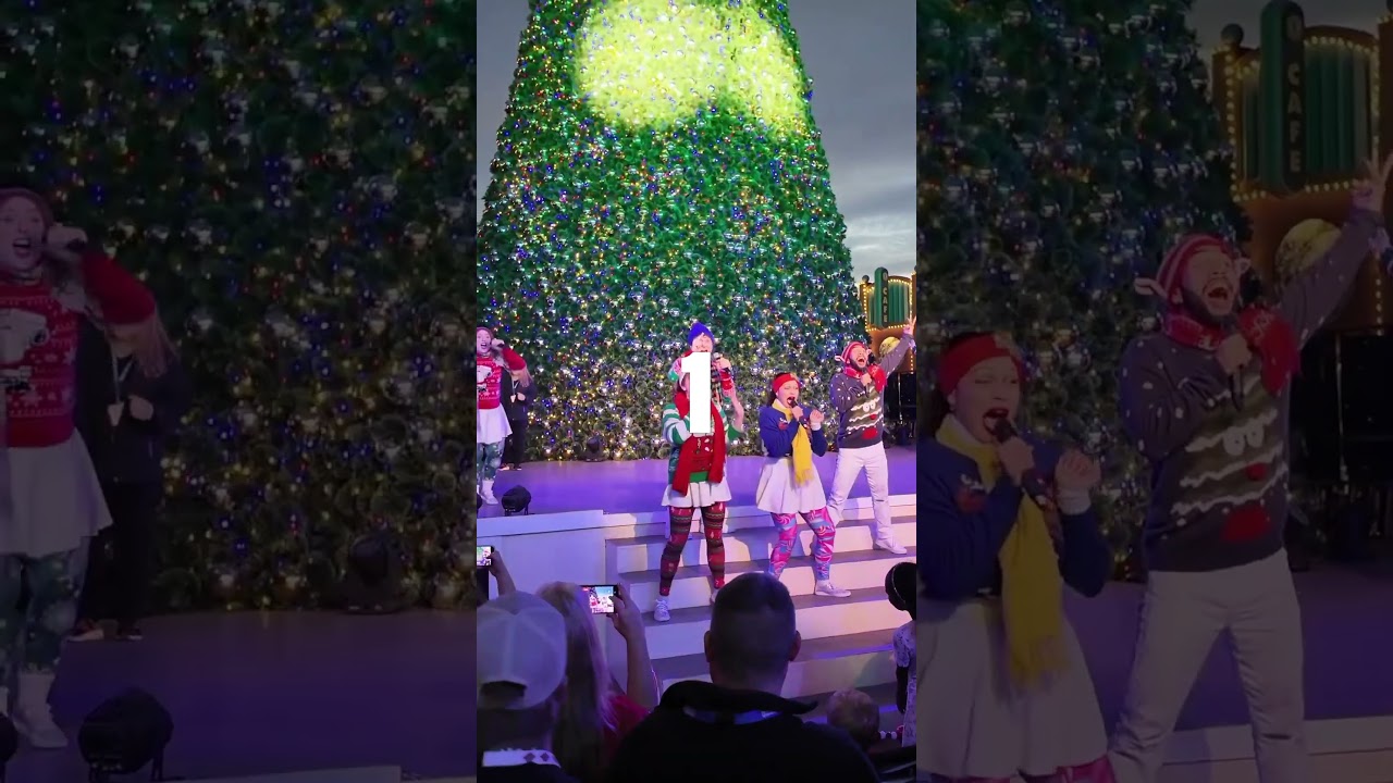 Christmas tree lighting countdown at Carowinds WinterFest 2023