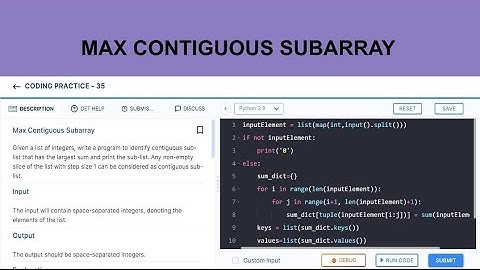 Max Contiguous Sub Array| NxtWave | CCBP | Python Code Challenge #pythonprogramming