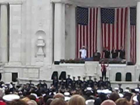 President Obama is introduced at the 2009 Memorial Day Ceremony, Arlington National Cemetery