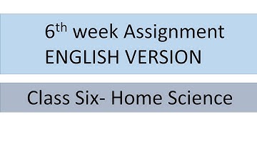 English Version | class six | Home science | 6th week assignment