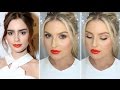 Lily Collins Inspired Makeup ♡ Bright Eyes &amp; Glossy Orange Lips!