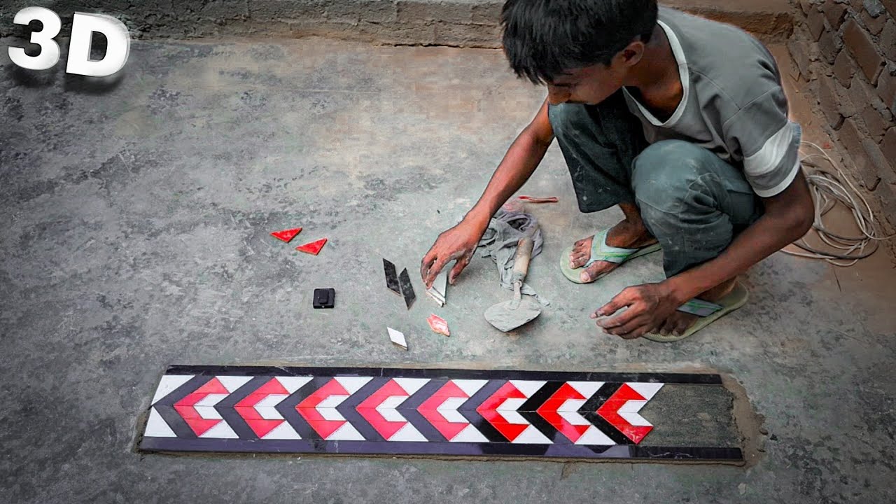 Modern 3D Dahal mein design 3D design tiles mein