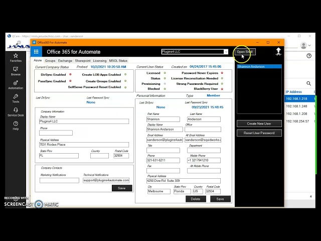 Office365 For ConnectWise Automate - [Shell Console]