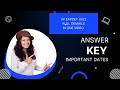 preliminary answer key full details with dates