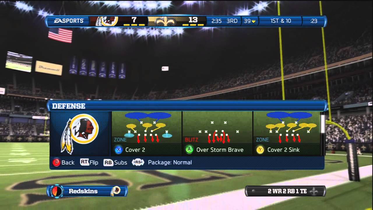 Madden 13 - Washington Redskins Vs New Orleans Saints - (HD)