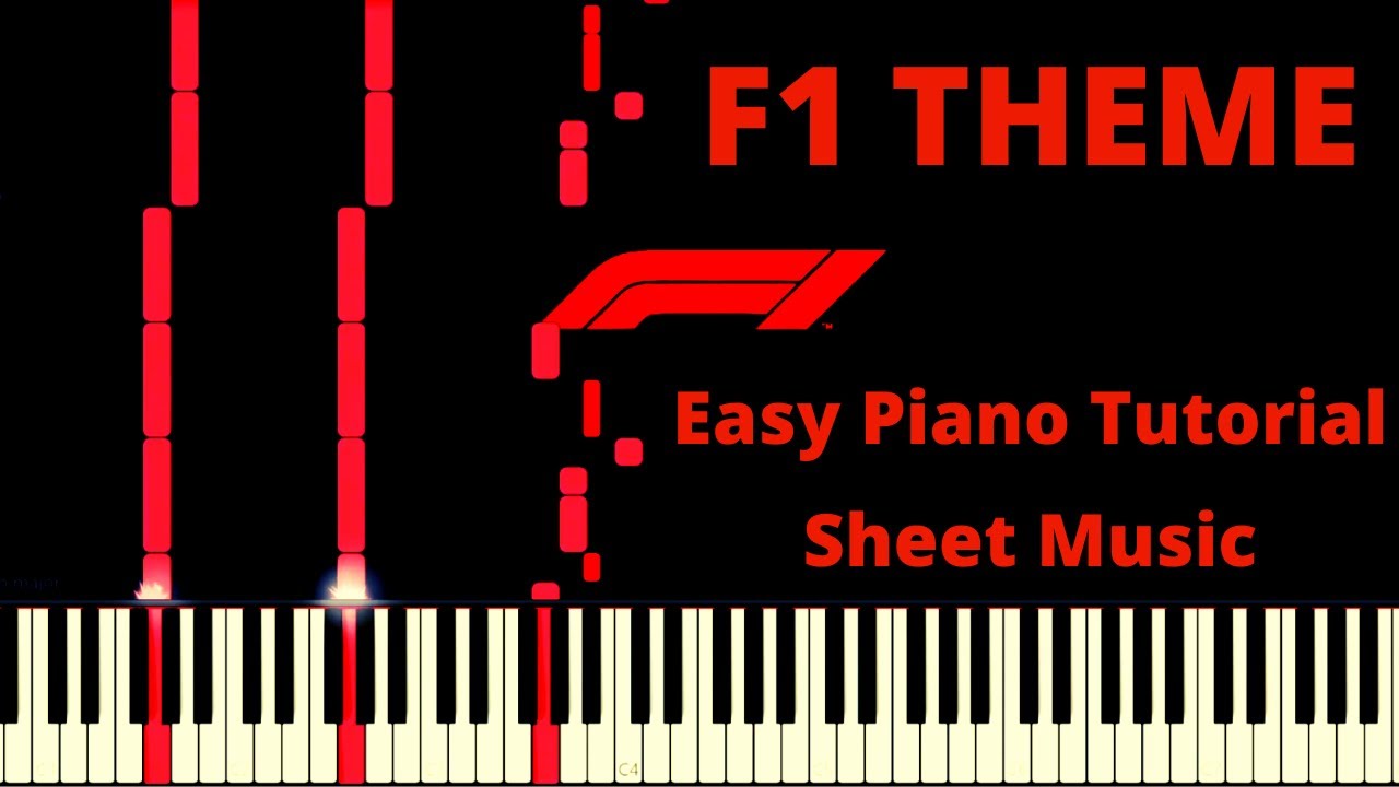 F1 THEME by Brian Tyler Easy Piano Synthesia Tutorial + SHEET MUSIC