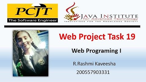 Java institute || Web Programing 1 || Task 19