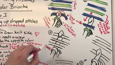 Knitting: Fixing Brioche Mistakes, part 3- picking up dropped stitches