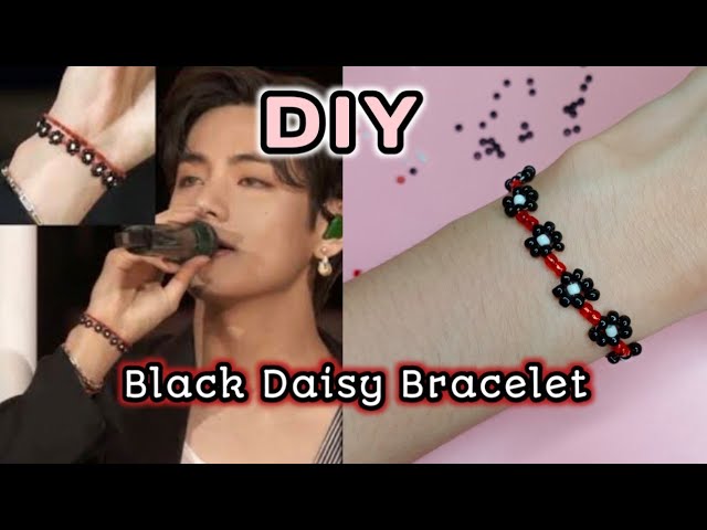 DIY BTS V Bracelet / Daisy Flower Beaded Bracelet 