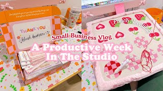 A Productive Week in the Studio 📦💖💫 - Punch needling, Making Mugs & Bookmarks - Studio Vlog 36