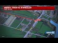 Driver suffers injuries during crash involving train, 18-wheeler in West Baton Rouge Parish