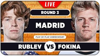 RUBLEV vs FOKINA • ATP Madrid 2024 • LIVE Tennis PlaybyPlay Stream