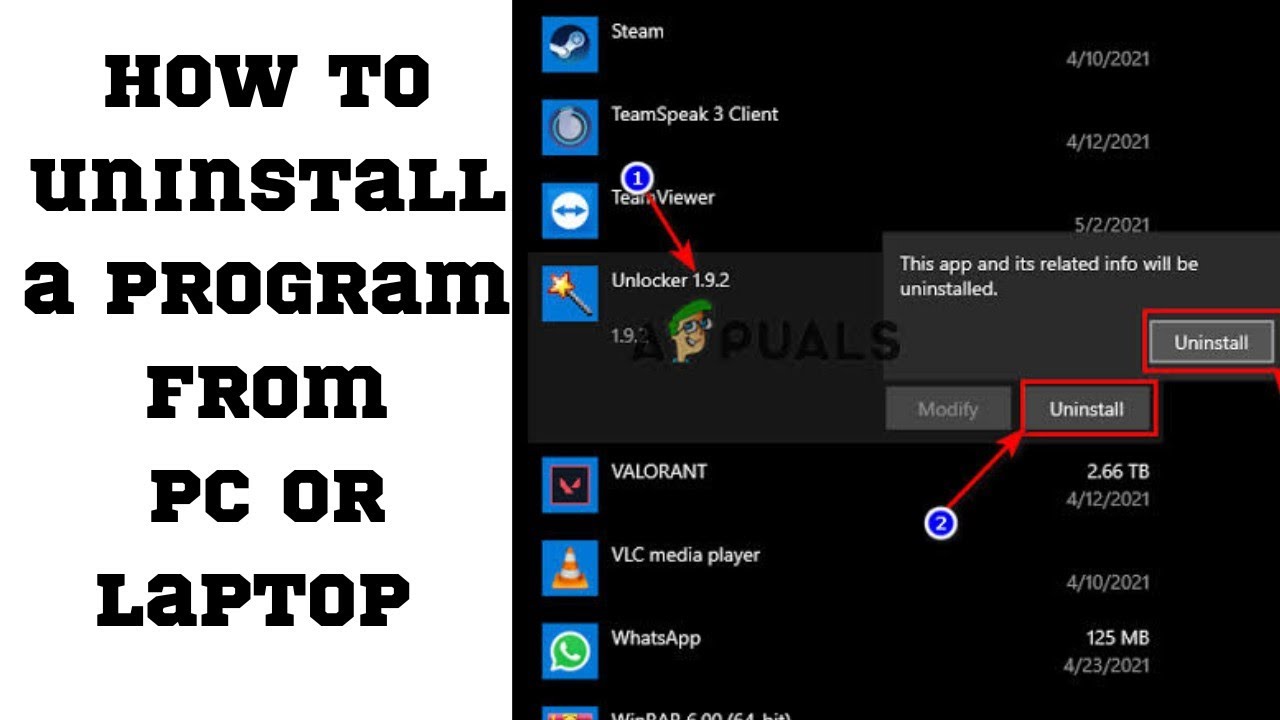 How to uninstall any software from computer or pc/laptop - YouTube