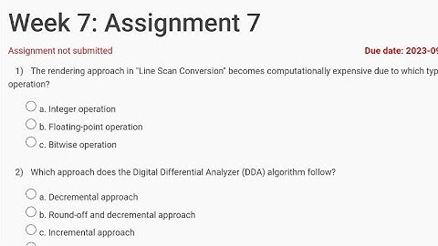 NPTEL Computer Graphics week7 Assignment7 answers #nptel #nptel2023 #nptelcourseanswers #nptelanswer