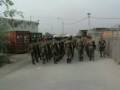 French marines marching and singing in Afghanistan