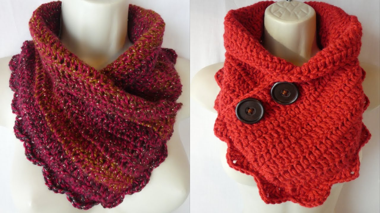 Как связать крючком повязку на шею с фестончатыми краями из ракушек | Элегантный и уютный урок!