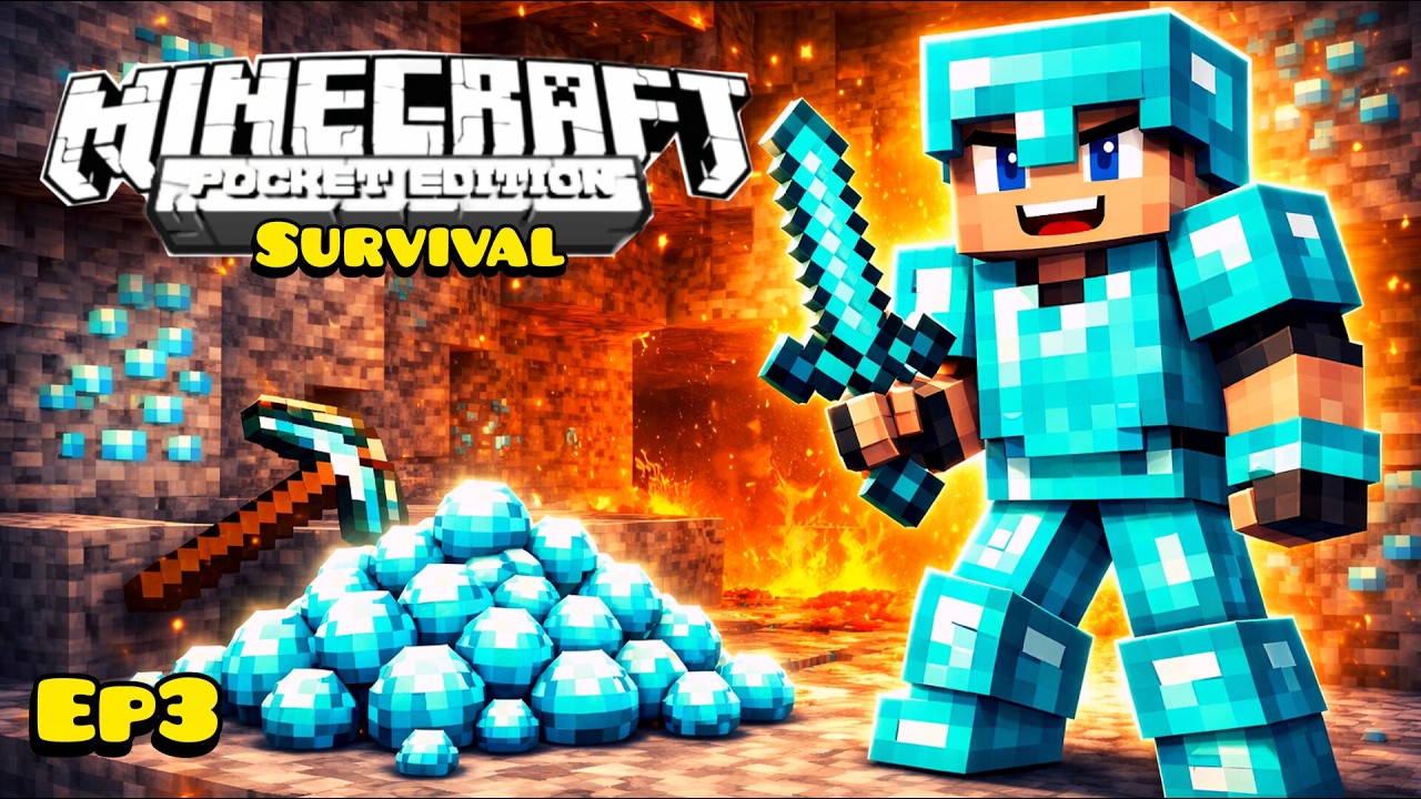 I Crafted Diamond Armor in Minecraft PE Survival 💎 - YouTube