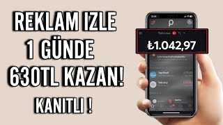 REKLAM İZLEYEREK GÜNDE 630 TL PARA KAZANMA! (ÖDEME KANITLI) - İnternetten Para Kazanma 2024