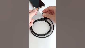 Plug the micro USB cable into the Lightning adapter and ready to plug it into the iPhone #shorts