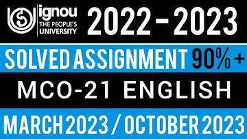 MCO-21 SOLVED ASSIGNMENT 2022-23 | MCO-21 SOLVED ASSIGNMENT 2022-23 IN ENGLISH |MCO-21