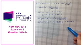 How to answer Q16 b) i) of the 2012 HSC Mathematics Extension 2 exam