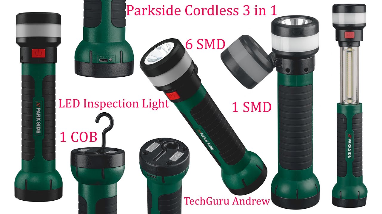 Parkside Cordless 3 in 1 LED Inspection Light PATC 2 B1 TESTING - YouTube