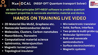 Hands on training video on NanoDCAL Device Studio Software