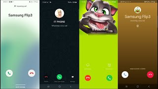 4 Phones Screen/ Samsung Z Flio 3 & Note 10 & Incoming Call & Google Meet & WhatsApp