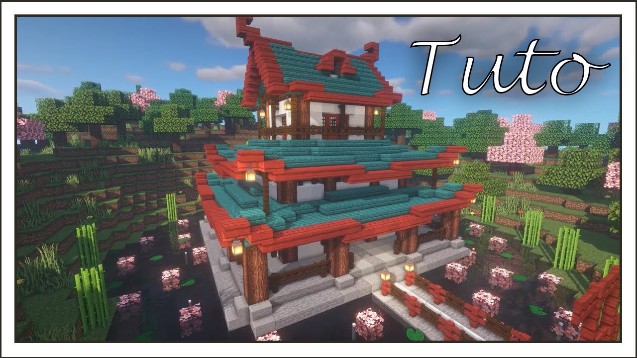 Minecraft Comment Construire Une Grande Maison Japonaise Facile Tutoriel Cinematique Youtube