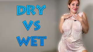 [4K] Transparent Clothes Dry Vs Wet Try On Haul With Katy