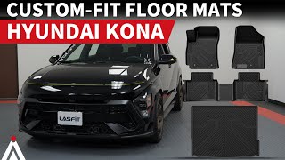 Hyundai Kona 2024-2025 All-Weather Floor Mats& Cargo Mat Installation & Review [Lasfit liners] Floor Mats For Hyundai