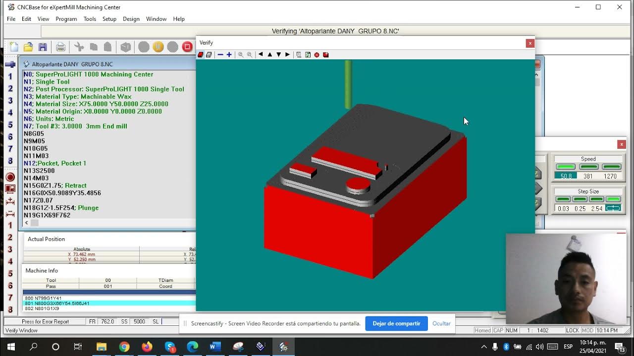 Parte 2 Pieza 2 C. Practico Dany M Grupo 8 Spectra Milling CNC BASE