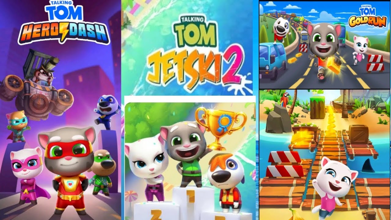 TalkingTom Jetski2 ,TalkingTom Goldrun, TalkingTom Herodash Games  playing ....