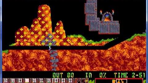 Lemmings 1 Tricky Level 27 Island of the Wicker People