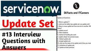 servicenow update set interview questions & Answers || #servicenow #interview