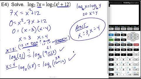 6.4 A2 (0002) Solving Log Equations E4 P4 E5 P5