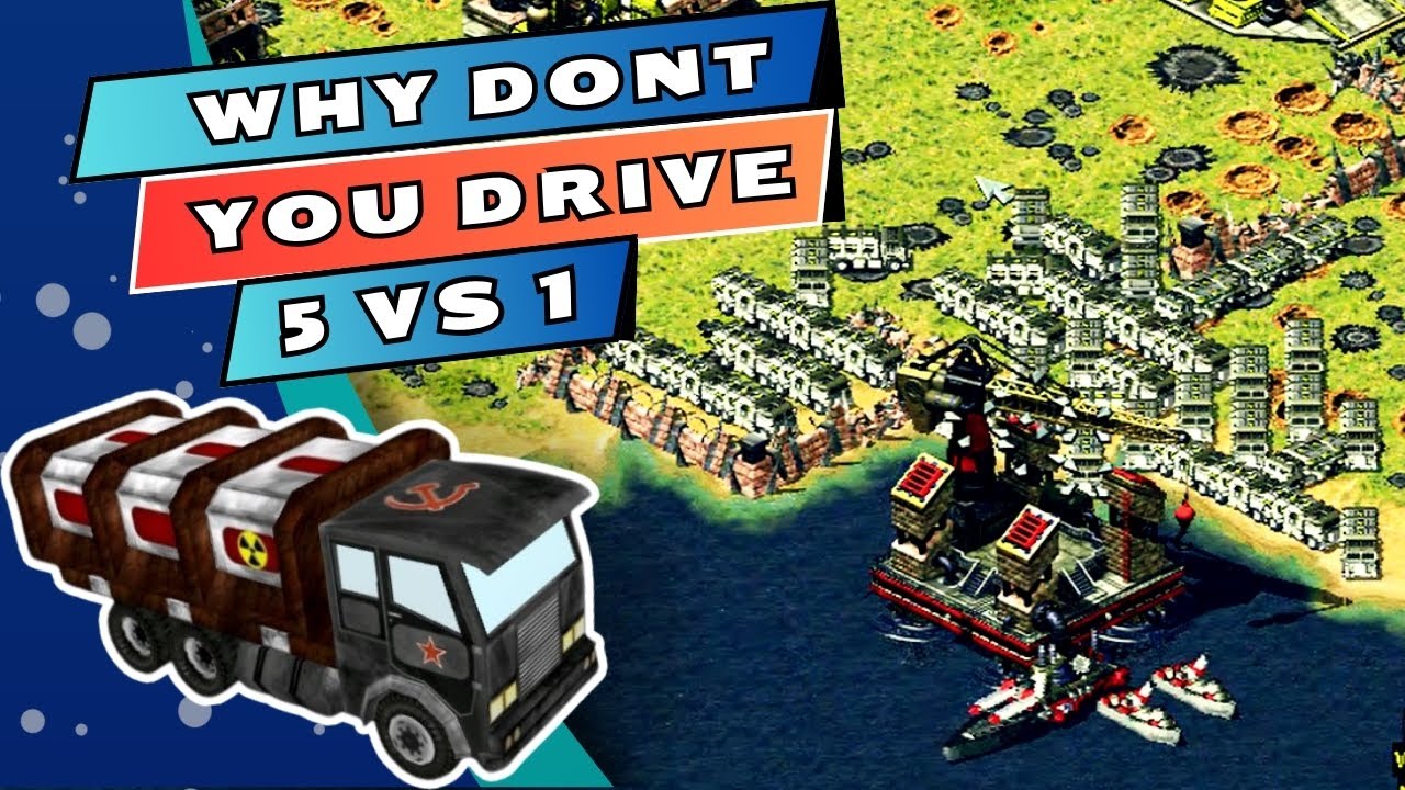 Red Alert 2 - 5 Vs 1 - Why Don't You Drive - Yuri's Revenge - YouTube