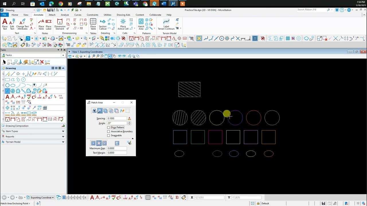 Microstation connect edition how to hatch youtube