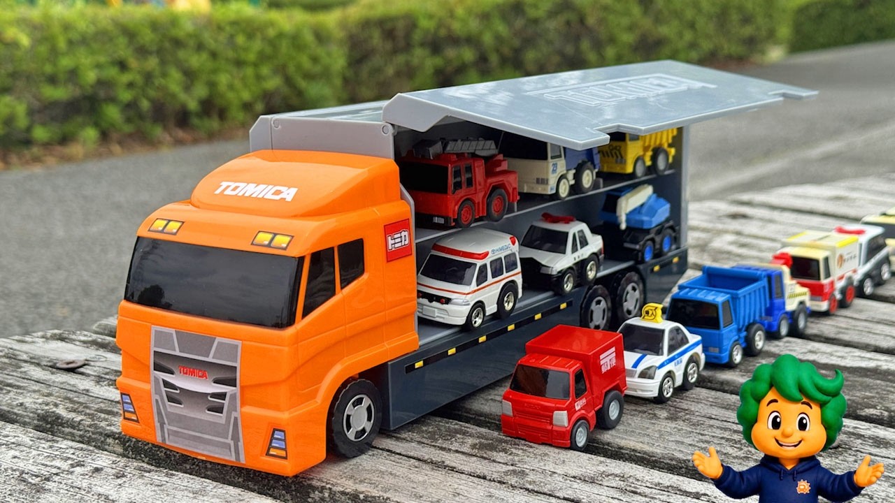 チョロQ ニミカー CONVOY Working Vehicles] Let's go find 16 Choro-Q toys! ☆ A convoy truck