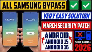 Samsung FRP Bypass Android 15/16 2026 🔥 | Finally Working All Samsung Series | New Trick Easy