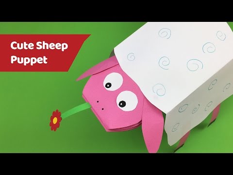 Cute sheep paper puppet, EASY easter craft for kids.