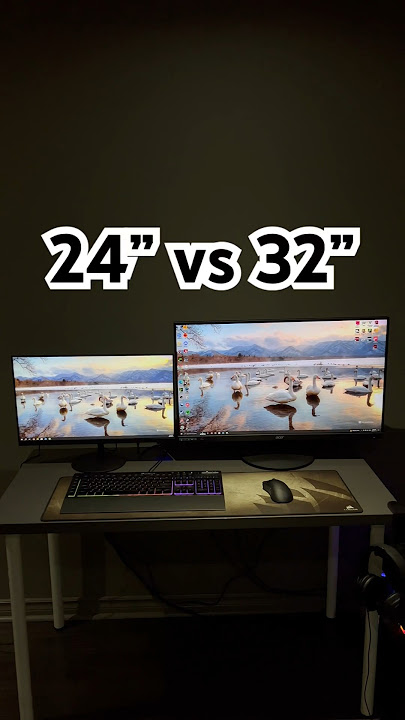 24” vs 32” Monitor Side by Side #shorts #monitor #comparasion #display
