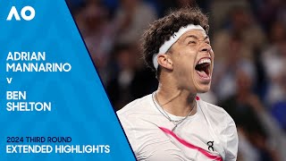 Adrian Mannarino v Ben Shelton Extended Highlights | Australian Open 2024 Third Round