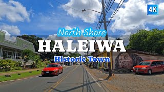 North Shore of Oahu Island ⛱ Haleiwa Historic Town  Hawaii 4K Driving