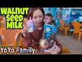 Mom Give Monkey YoYo Eat Pomegranate and Walnut Milk|Family yoyo's|