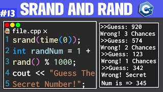Create a Guessing Game Using Rand & Srand in C++