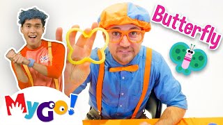 Blippi Plays with Clay - Learn Shapes + MORE! | Blippi | MyGo! Sign Language For Kids | ASL